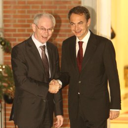 Van Rompuy y Zapatero en Moncloa