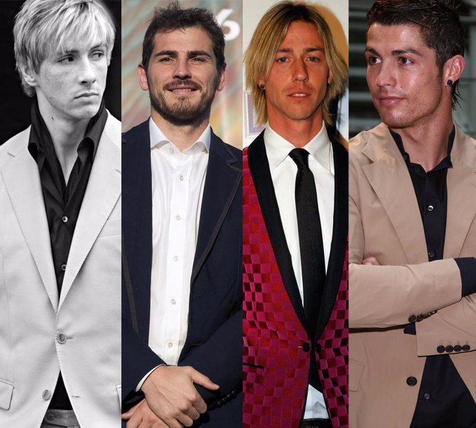 Montaje de Fernando Torres, Iker Casillas, Guti y Cristiano Ronaldo