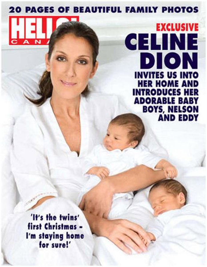 Celine Dion para 'Hello!' con sus gemelos
