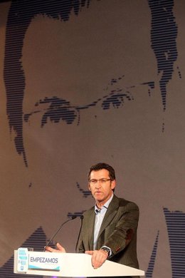 Feijoo en un mitin del PP en Galicia