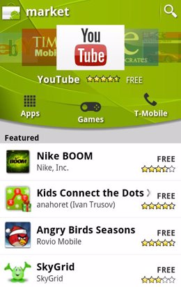 imagen de la aplicación Android Market para móviles