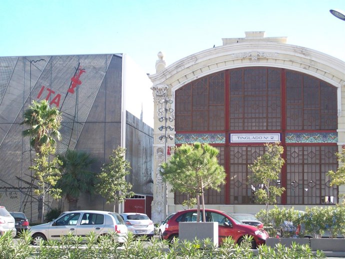 Fotos proyectadas en la rueda de prensa del concejal Soto acerca de la recuperac