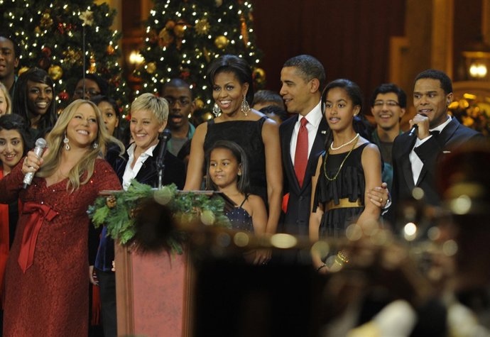 La familia Obama en un concierto solidario