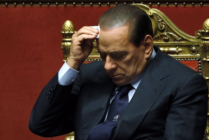 El primer ministro italiano Silvio Berlusconi en el Senado