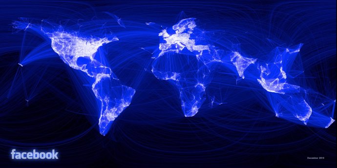 'Visualizando amistades', gráfico sobre las amistades de Facebook en el mundo