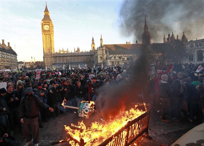 Manifestación estudiantil en Londres