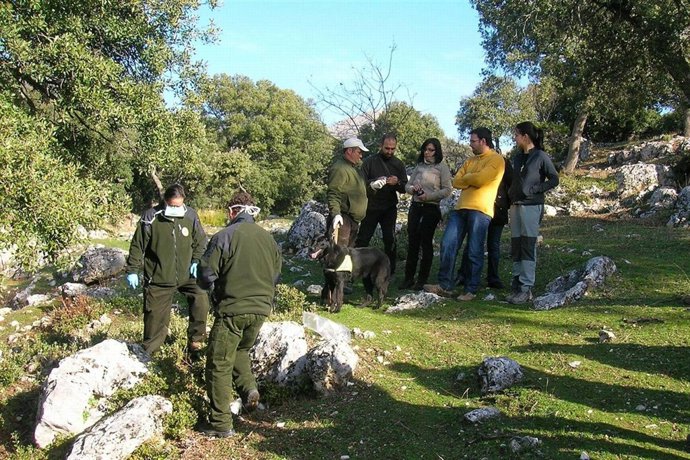 Miembros del equipo de la Junta contra el uso de cebos envenenados durante una i