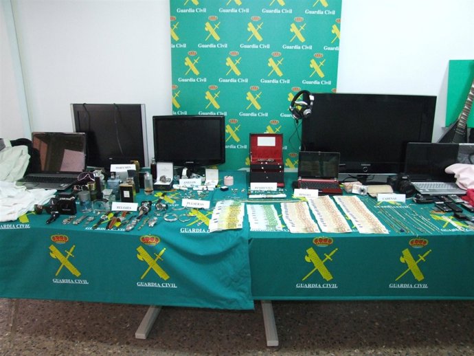 Objetos requisados en la Operación