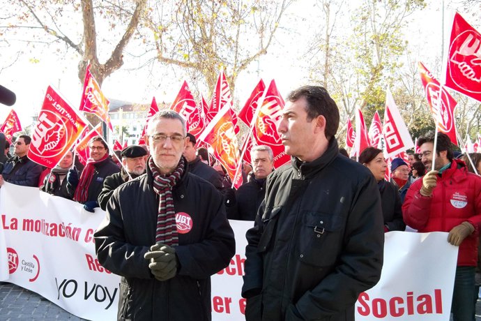 Agustín Prieto (i), junto a Ángel Hernández, hoy en Valladolid.