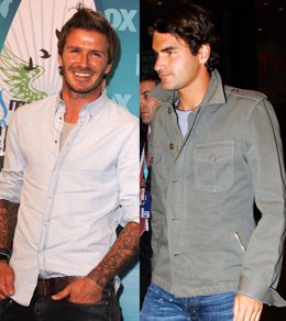 Montaje de David Beckham y Roger Federer 
