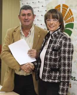 Lorenzo Ramos (UPA) y Ana Isabel Ceballos (Asgeco)