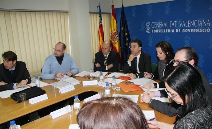 Un momento de la reunión con Castellano