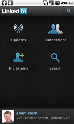 pantalla de linkedin