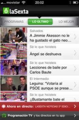 Aplicación de La Sexta para el iPhone