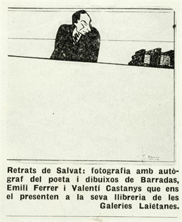 Salvat-Papasseit dibujado por Emili Ferrer