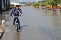 Comienza a descender el nivel del río en las calles afectadas por las inundaciones en Tocina