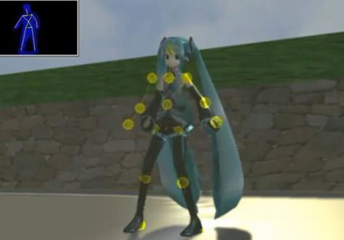 aplicación de realidad virtual de Kinect  capturada desde youtube