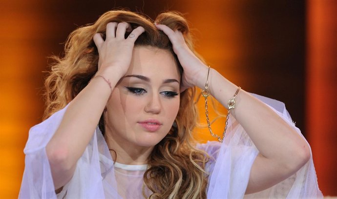 Miley Cyrus en un programa de la televisión estadounidense 