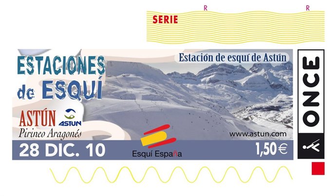 Cupón de la ONCE sobre la estación invernal de Astún