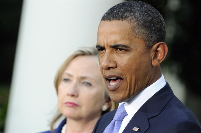 Barack Obama con Hillary Clinton