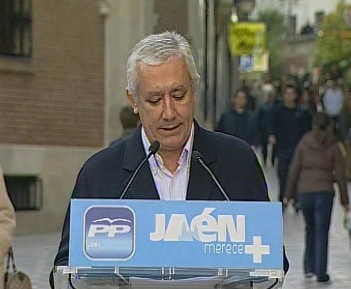 El presidente del PP-A, Javier Arenas, en un acto en Jaén