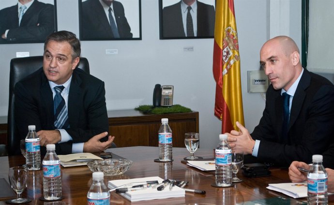 jose luis astiazaran y luis rubiales, reunion LFP y AFE