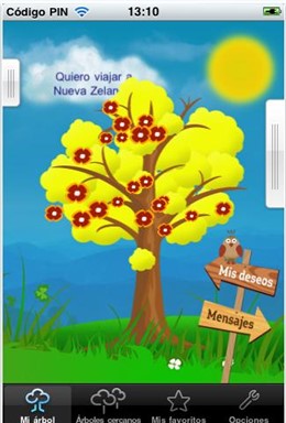Árbol de los deseos de la aplicación de Telefónica.