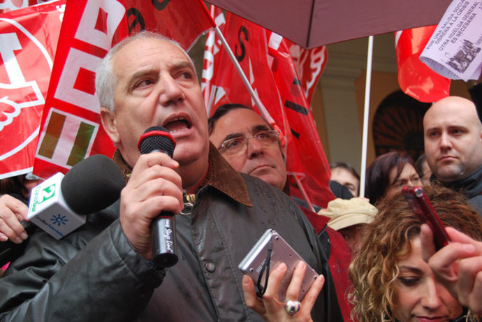 Francisco Carbonero, en una protesta sindical