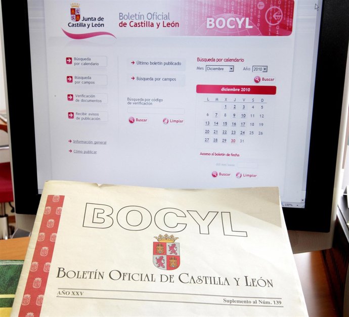 Boletín Oficial de Castilla y León en formato papel y digital.