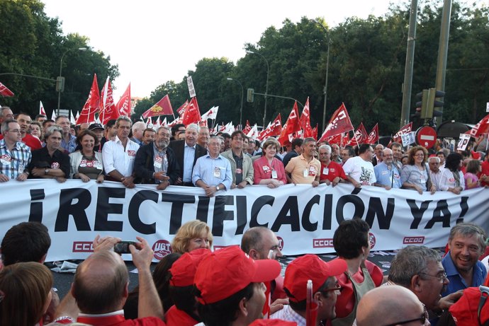 Manifestación en Madrid por la huelga general