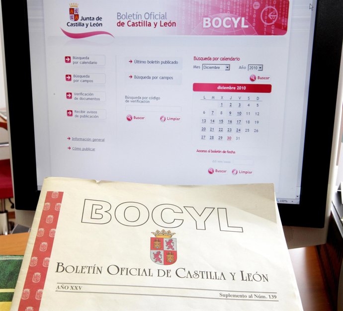 Boletín Oficial de Castilla y León en formato papel y digital.
