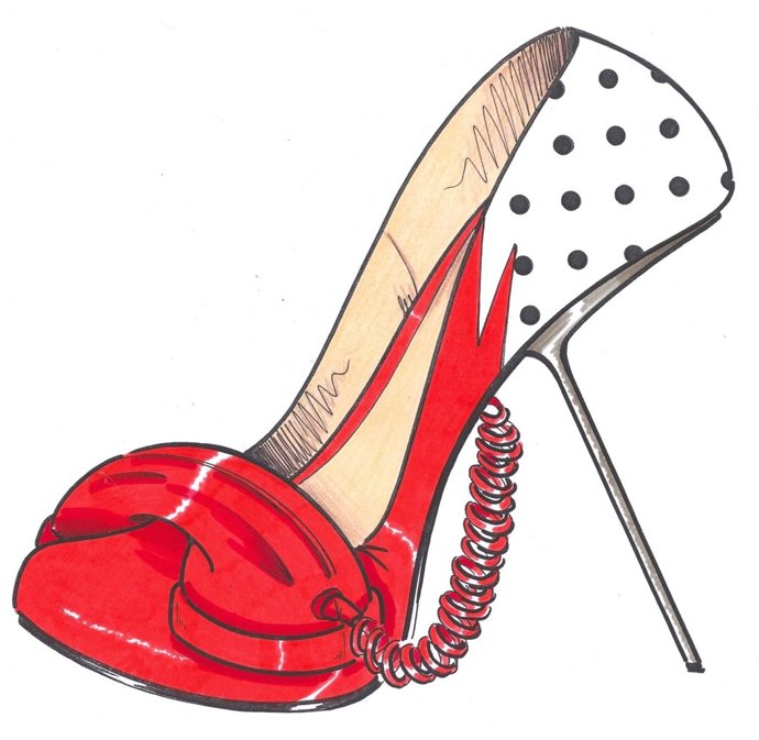 Boceto de Rebeca Sanver, inspirado en la película 'Mujeres al borde de un ataque