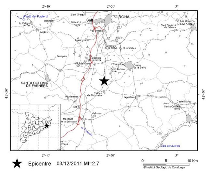 Terremoto en Caldes de Malavella