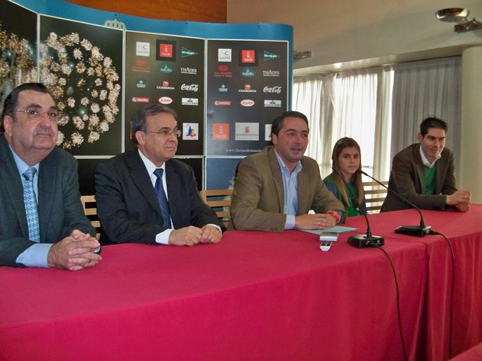 El concejal, en el centro, rodeado por la estrella de Navidad y los tres reyes m