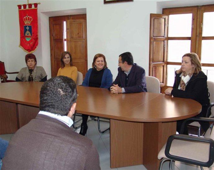 Pérez Laborda en un momento de la inauguración del taller