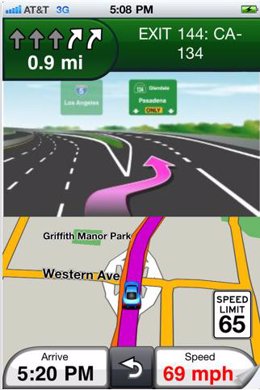 Aplicación GPS de Garmin para iPhone.