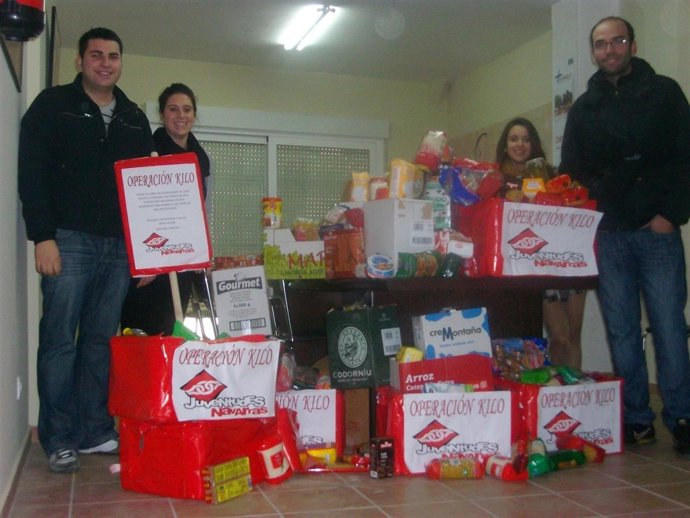 JJNN recauda más de 750 kilos en alimentos en Cintruénigo y Corella para persona