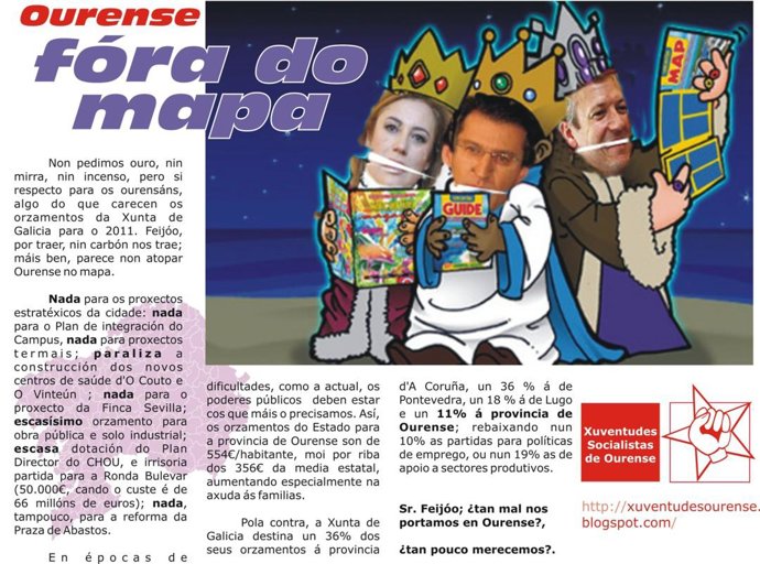 Campaña Durante A Noite De Reis; "Ourense Fóra Do Mapa"