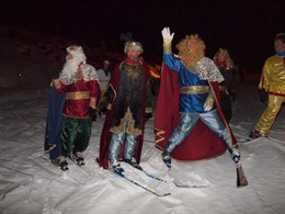 Los Reyes Magos en esquí