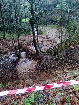 Efectos de las lluvias en la provincia de Pontevedra.