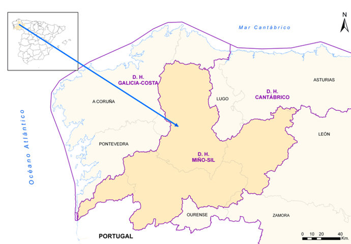 Mapa Cuenca Hidrográfica Miño-sil