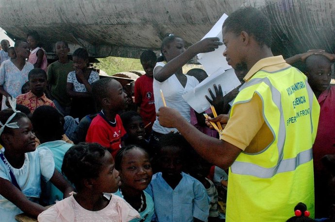 Un voluntario en Haití