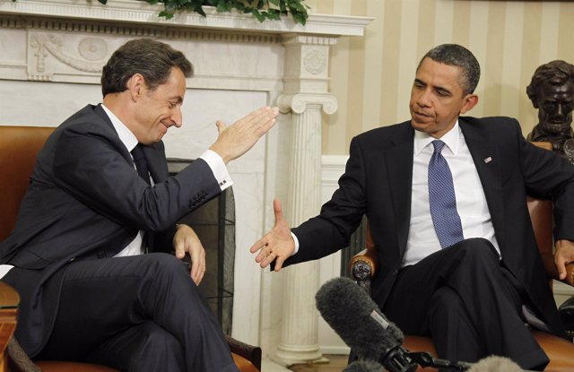 Sarkozy y Obama en la Casa Blanca