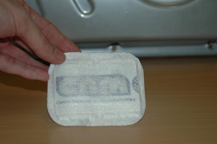 Detalle de la tirita electrónica