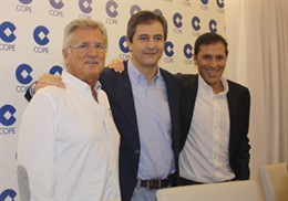Pepe Domingo Castaño, Manolo Lama y Paco González en la Cope