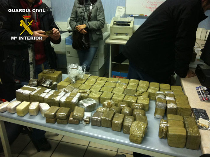 Droga intervenida en la operación