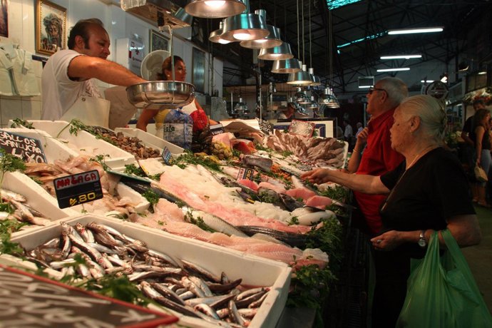 Mercado de pescados en Andalucía