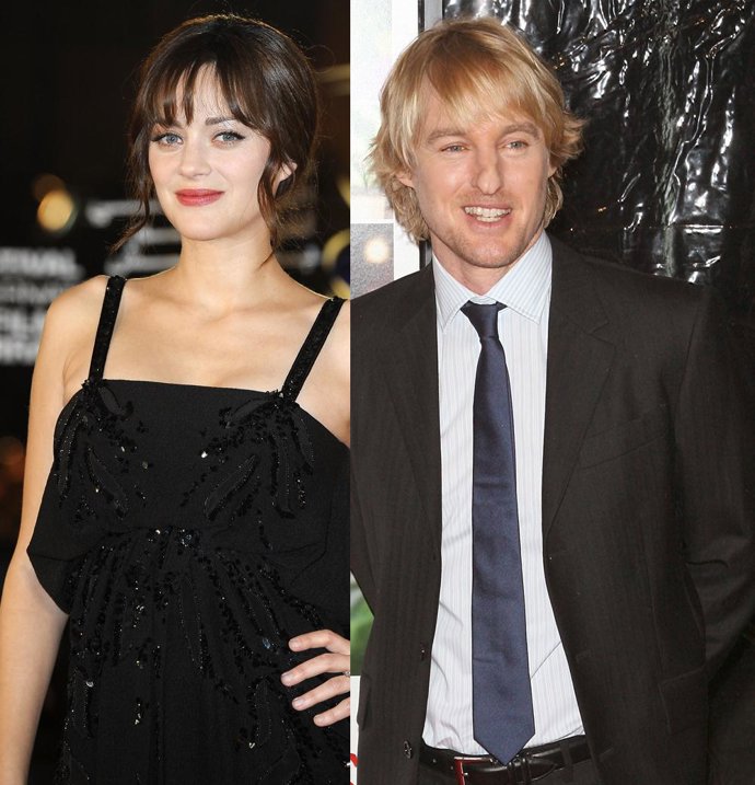 Montaje de la actriz francesa Marion Cotillard y el actor Owen Wilson 