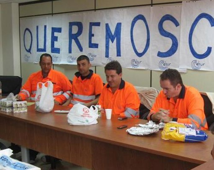 Trabajadores de Elsur, en una protesta anterior