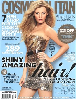 Blake Lively en la portada de la revista 'Cosmopolitan' Australia para el mes de